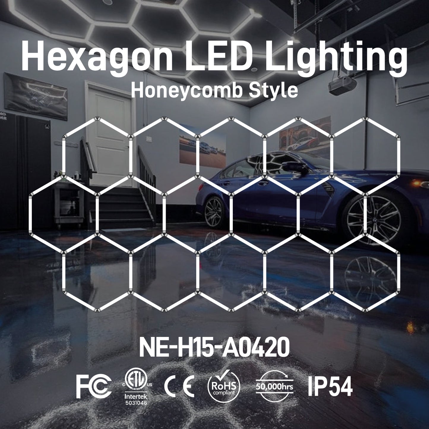 Hexagon LED Lighting Honeycomb Style NE-H15-A0420, 570W, 6500K