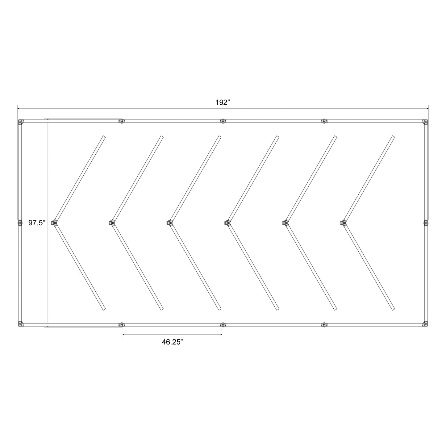 Hexagon LED Lighting Line Layout Art Style NE-LL1-S1175, 480W, 6500K