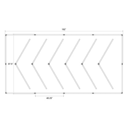 Hexagon LED Lighting Line Layout Art Style NE-LL1-S1175, 480W, 6500K