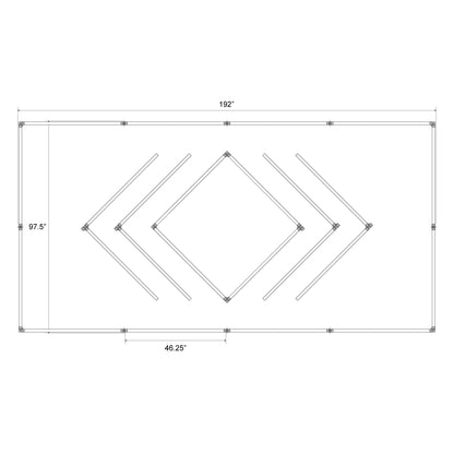 Hexagon LED Lighting Line Layout Art Style NE-LL2-S1175, 480W, 6500K