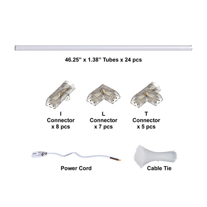 Hexagon LED Lighting Line Layout Art Style NE-LL2-S1175, 480W, 6500K