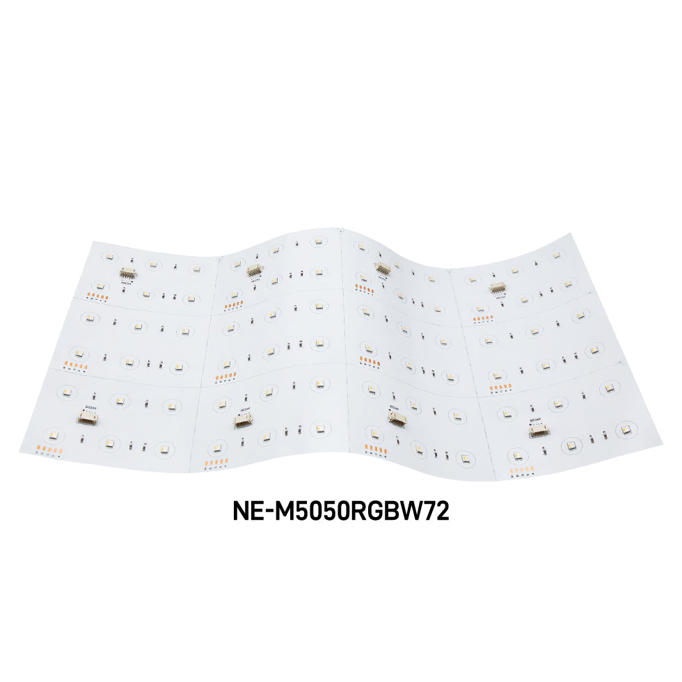 NE-M5050RGBW72, RGBW LED Matrix Light Sheet 24V, Cuttable Flexible Panel for Backlighting & Furniture