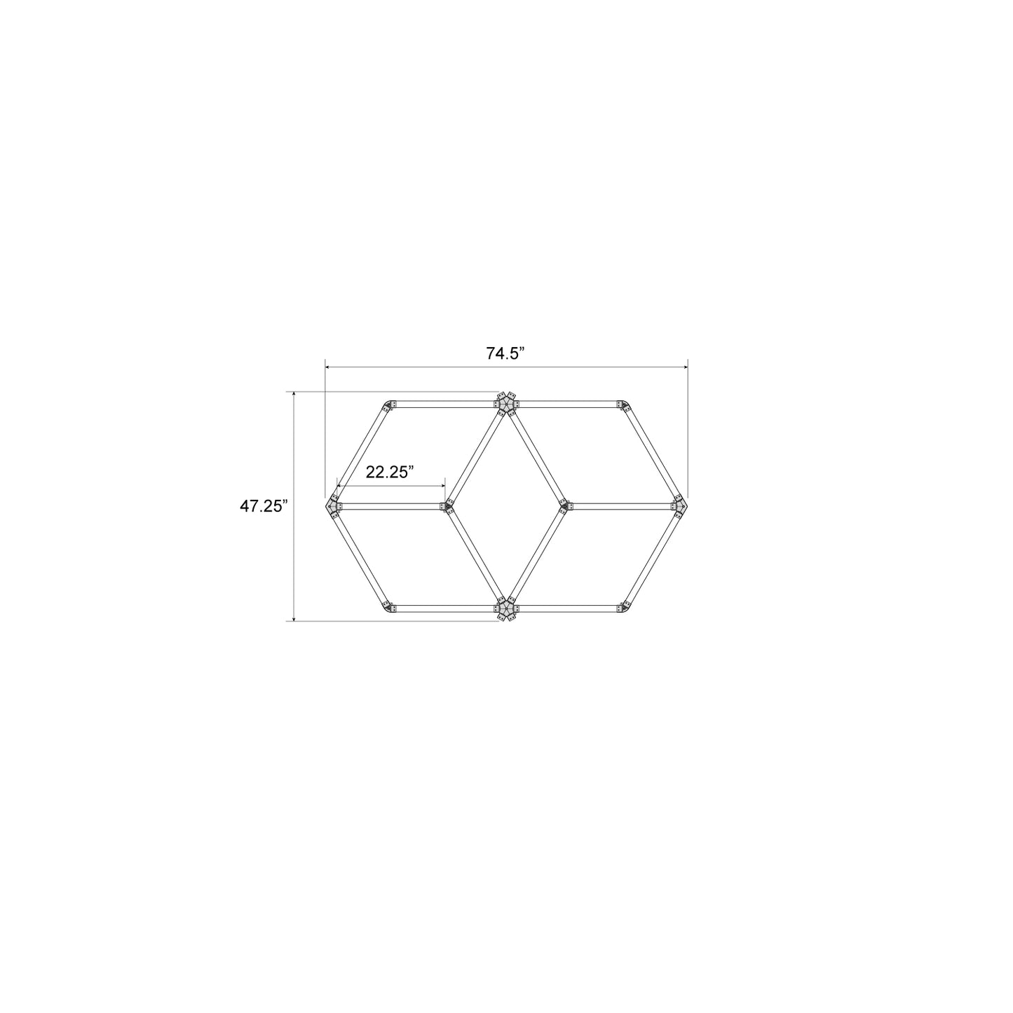 Hexagon LED Lighting Hexagon Overlap Layout Style NE-OL1-A0565, 140W, 6500K