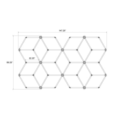 Hexagon LED Lighting Hexagon Overlap Layout Style NE-OL4-A0565, 520W, 6500K