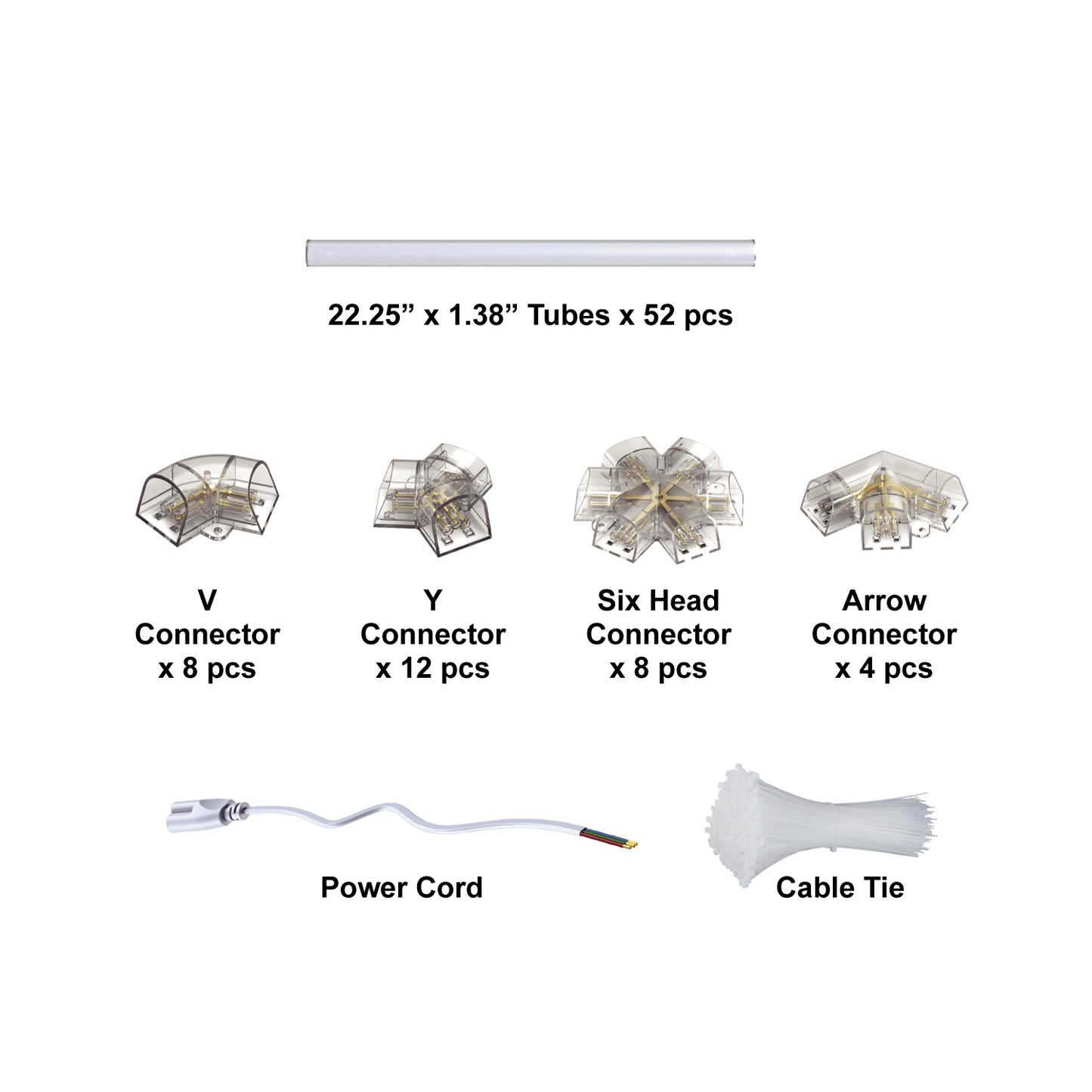 Hexagon LED Lighting Hexagon Overlap Layout Style NE-OL4-A0565, 520W, 6500K