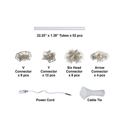 Hexagon LED Lighting Hexagon Overlap Layout Style NE-OL4-A0565, 520W, 6500K