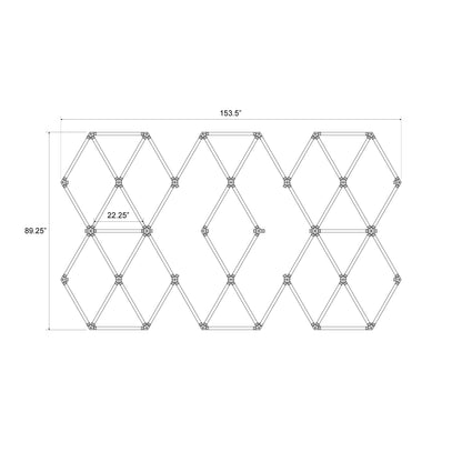 Hexagon LED Lighting Hexagon Overlap Layout Style NE-OL6-A0565, 520W, 6500K