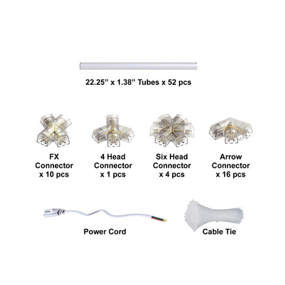Hexagon LED Lighting Hexagon Overlap Layout Style NE-OL6-A0565, 520W, 6500K
