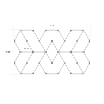 Hexagon LED Lighting Hexagon Overlap Layout Style NE-OL6-B0565, 420W, 6500K