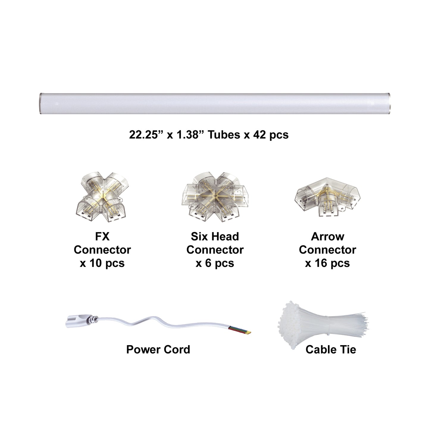 Hexagon LED Lighting Hexagon Overlap Layout Style NE-OL6-B0565, 420W, 6500K