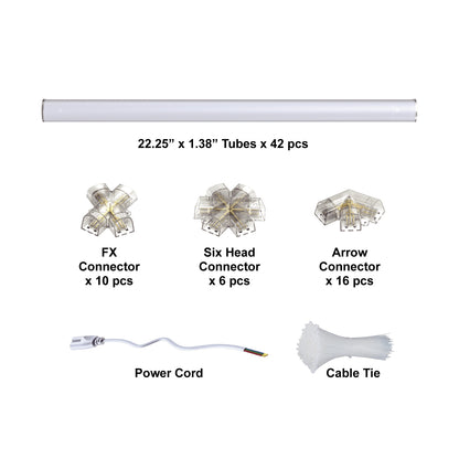 Hexagon LED Lighting Hexagon Overlap Layout Style NE-OL6-B0565, 420W, 6500K