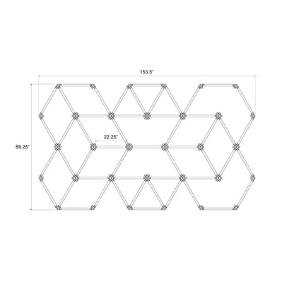 Hexagon LED Lighting Hexagon Overlap Layout Style NE-OL6-C0565, 510W, 6500K