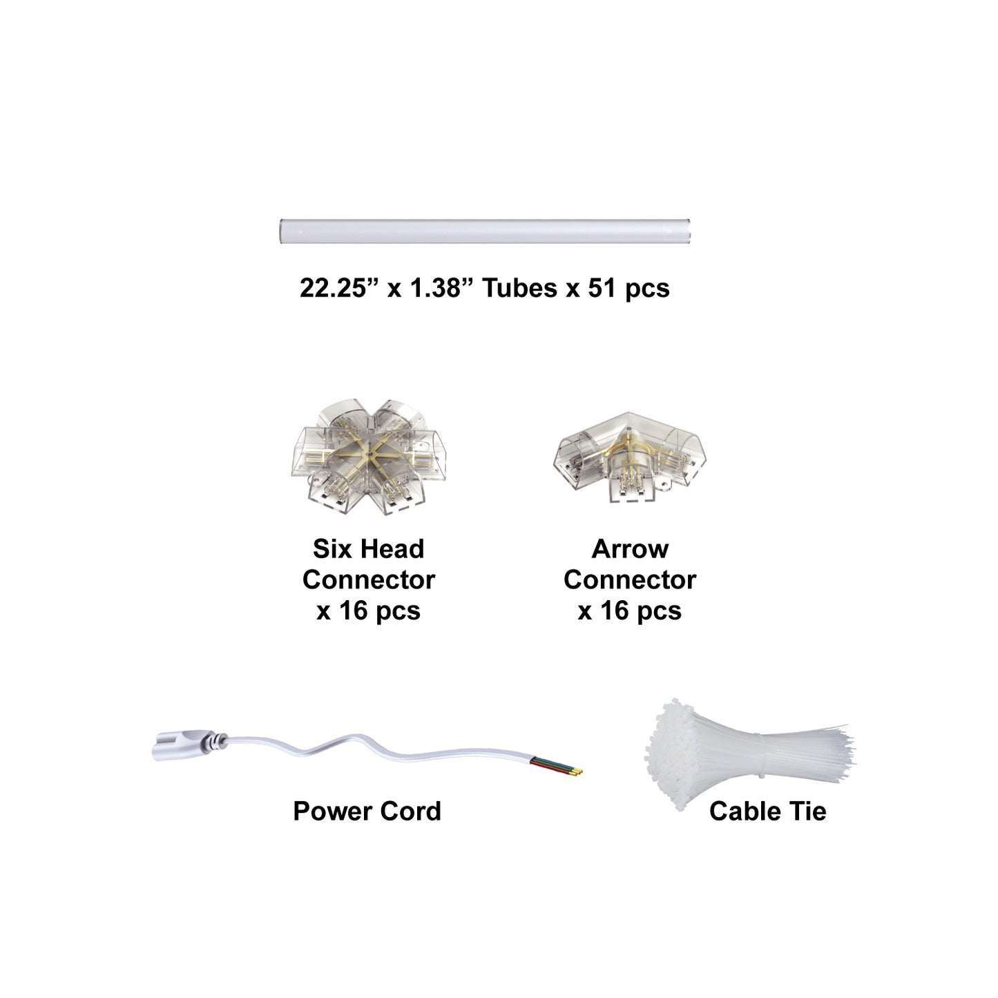 Hexagon LED Lighting Hexagon Overlap Layout Style NE-OL6-C0565, 510W, 6500K