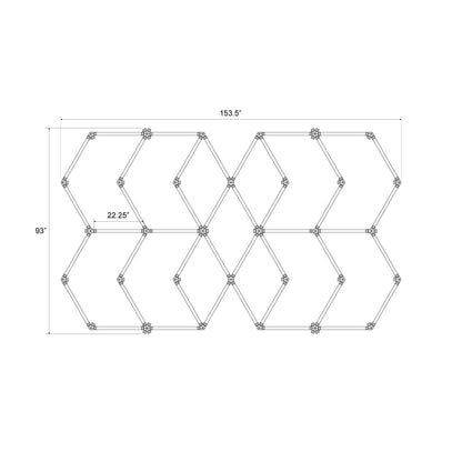 Hexagon LED Lighting Hexagon Overlap Layout Style NE-OL6-D0565, 440W, 6500K