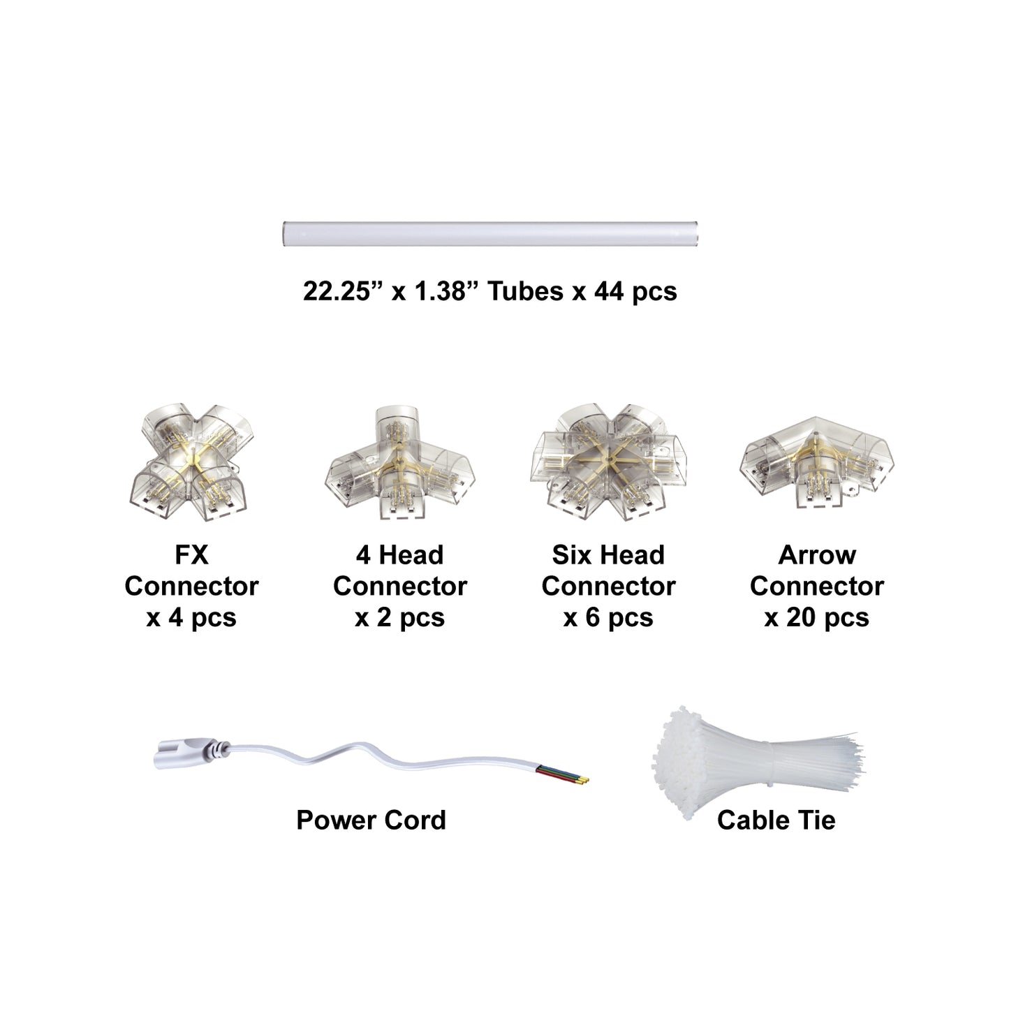 Hexagon LED Lighting Hexagon Overlap Layout Style NE-OL6-D0565, 440W, 6500K
