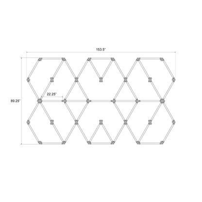 Hexagon LED Lighting Hexagon Overlap Layout Style NE-OL6-E0565, 440W, 6500K