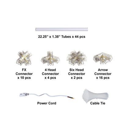 Hexagon LED Lighting Hexagon Overlap Layout Style NE-OL6-E0565, 440W, 6500K