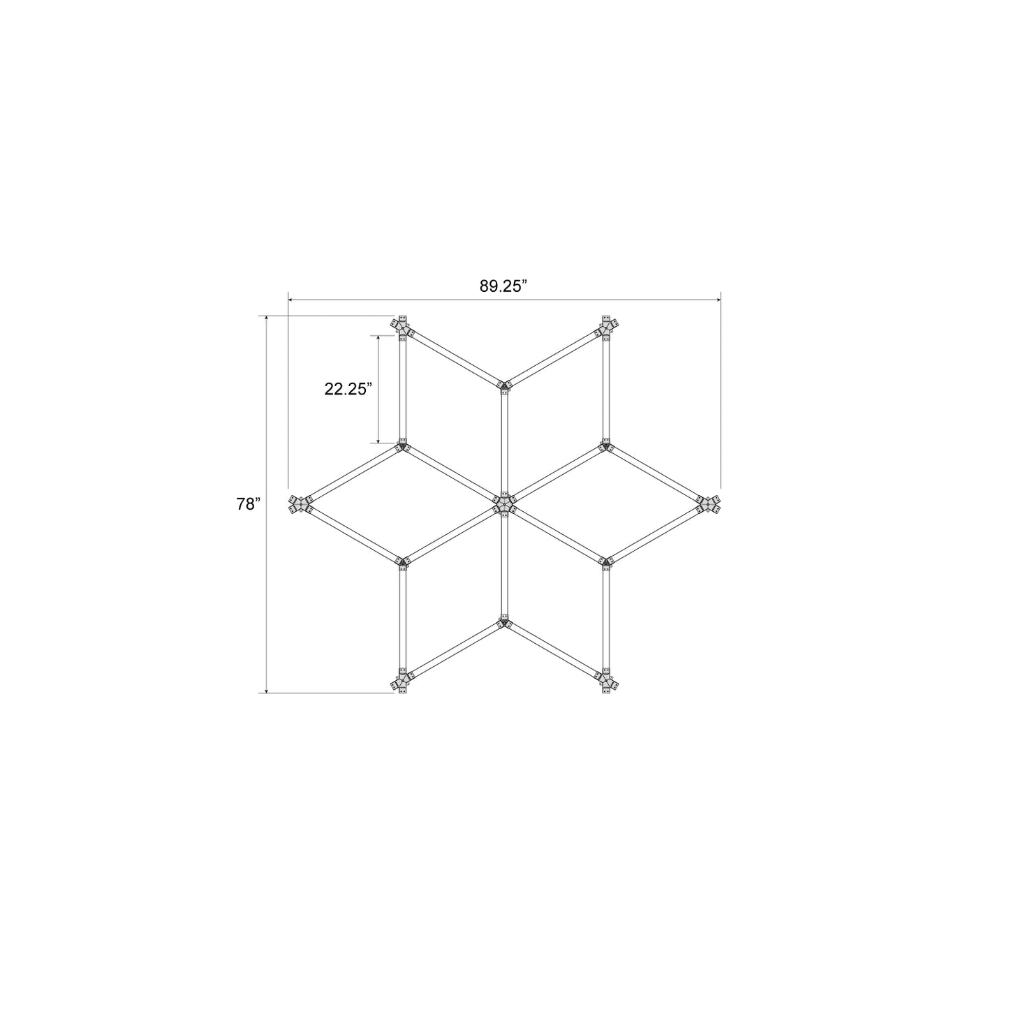 Hexagon LED Lighting Pentacle Style NE-P01-A0565, 198W, 6500K