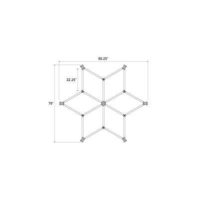 Hexagon LED Lighting Pentacle Style NE-P01-A0565, 198W, 6500K