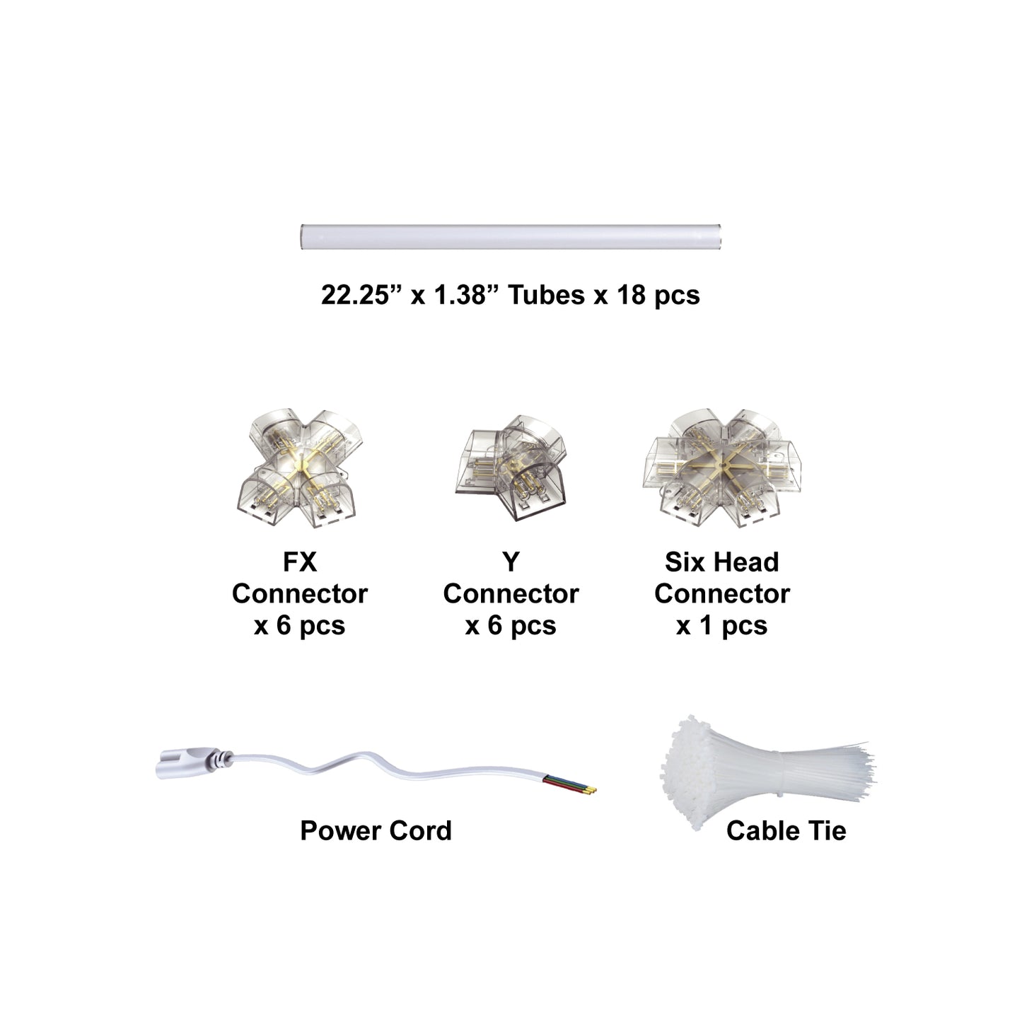 Hexagon LED Lighting Pentacle Style NE-P01-A0565, 198W, 6500K
