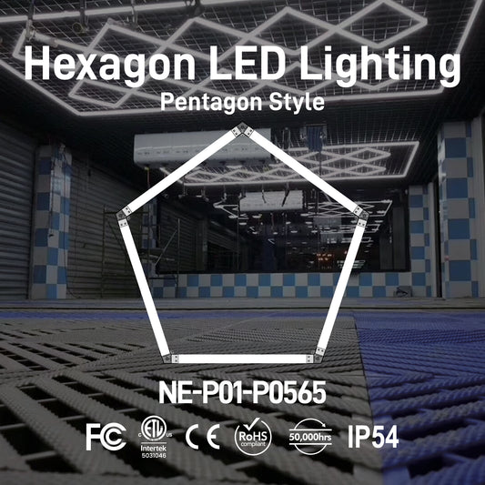 Hexagon LED Lighting Pentagon Style NE-P01-P0565, 50W, 6500K