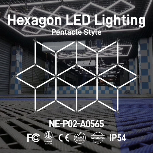 Hexagon LED Lighting Pentacle Style NE-P02-A0565, 300W, 6500K