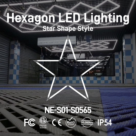 Hexagon LED Lighting Star Shape Style NE-S01-S0565, 145W, 6500K