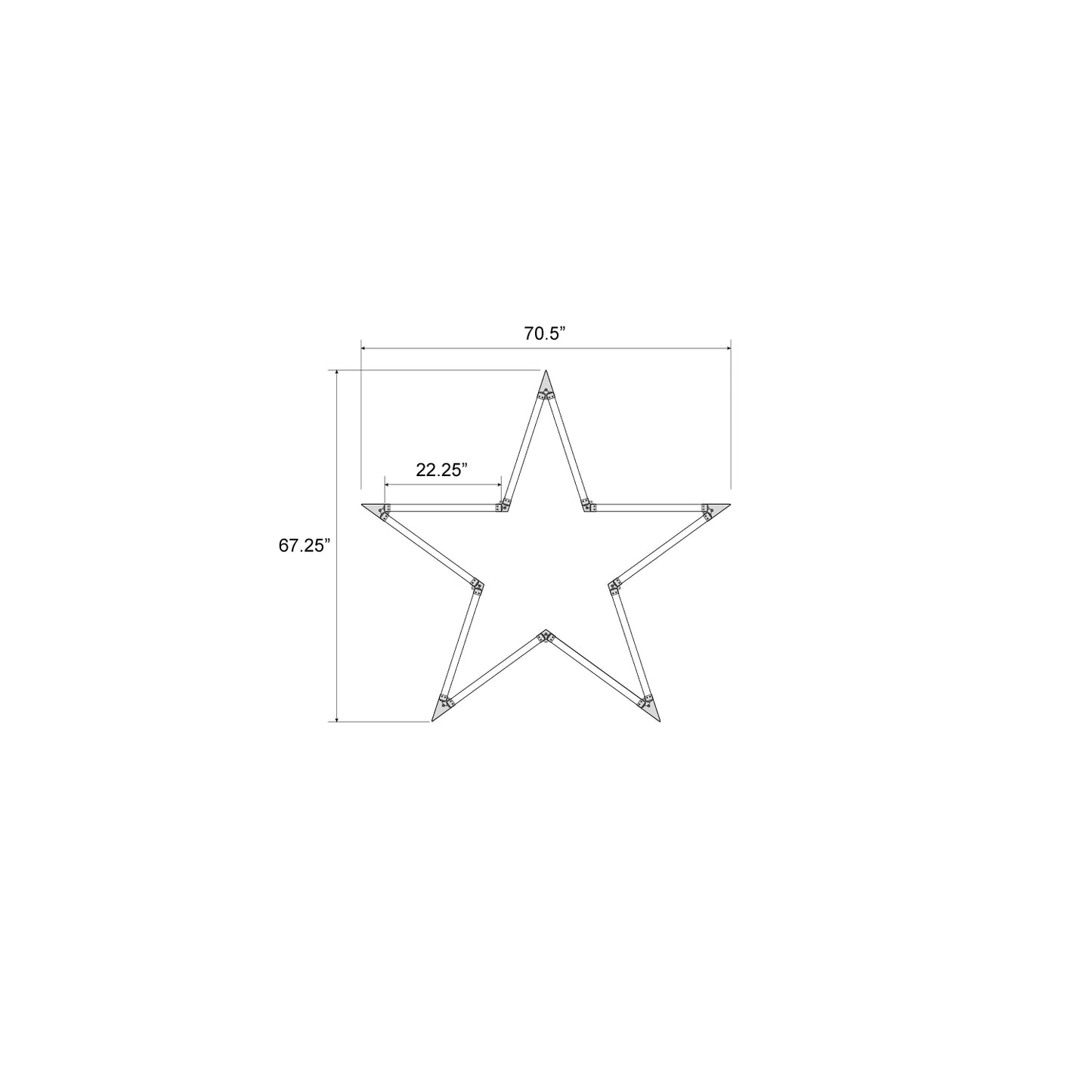 Hexagon LED Lighting Star Shape Style NE-S01-S0565, 145W, 6500K