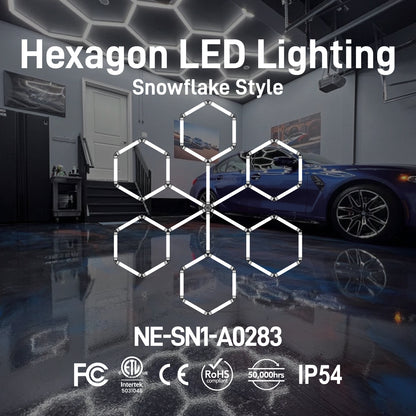 Hexagon LED Lighting Snowflake Style NE-SN1-A0283, 248W, 6500K