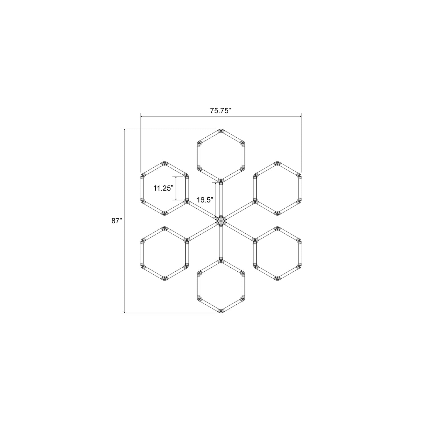 Hexagon LED Lighting Snowflake Style NE-SN1-A0283, 248W, 6500K