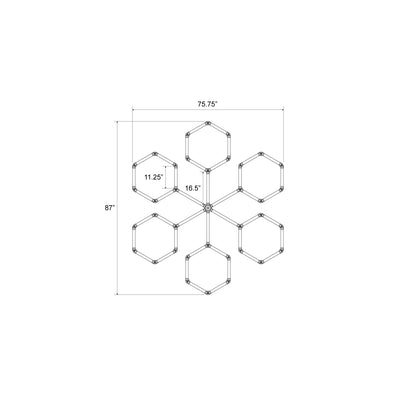 Hexagon LED Lighting Snowflake Style NE-SN1-A0283, 248W, 6500K