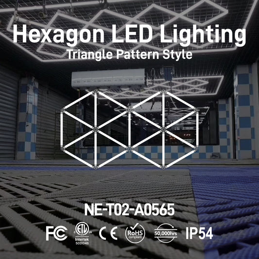 Hexagon LED Lighting Triangle Pattern Style NE-T02-A0565, 255W, 6500K