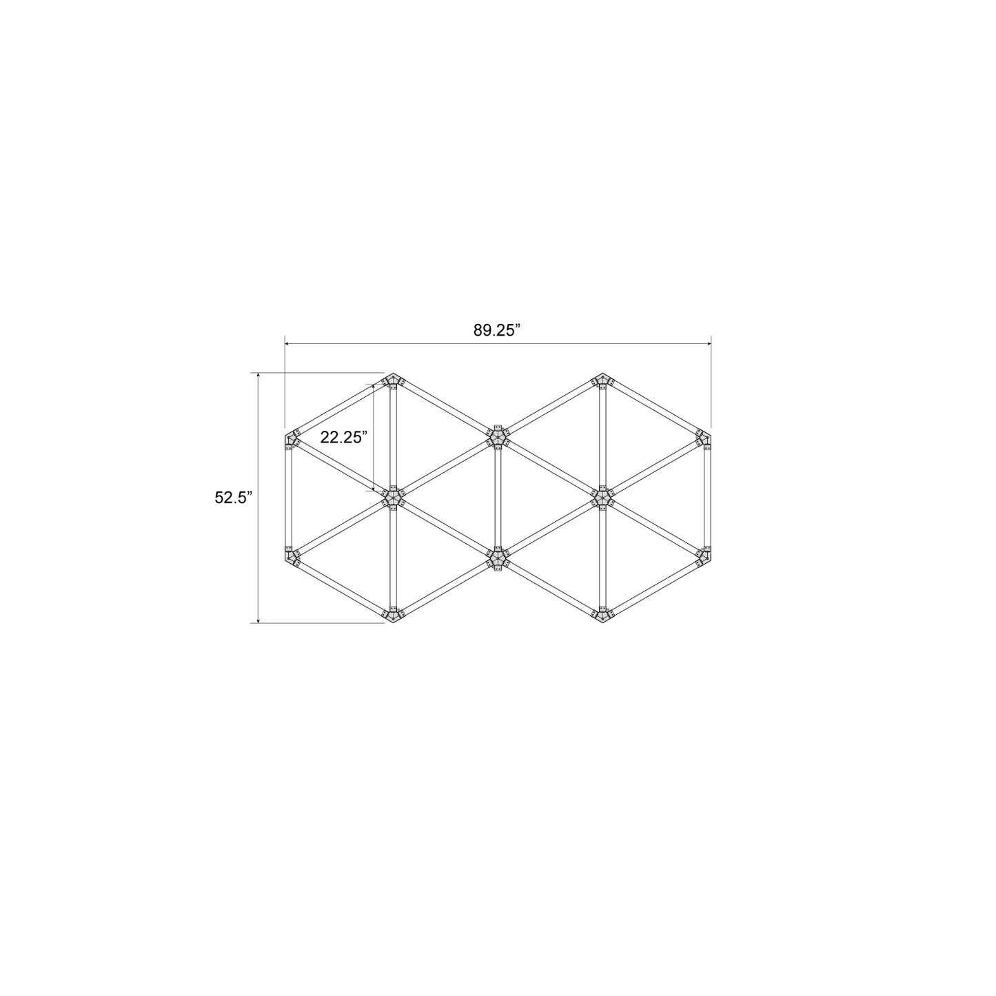 Hexagon LED Lighting Triangle Pattern Style NE-T02-A0565, 255W, 6500K