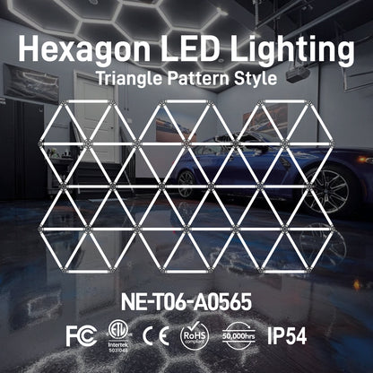 Hexagon LED Lighting Triangle Pattern Style NE-T06-A0565, 715W, 6500K