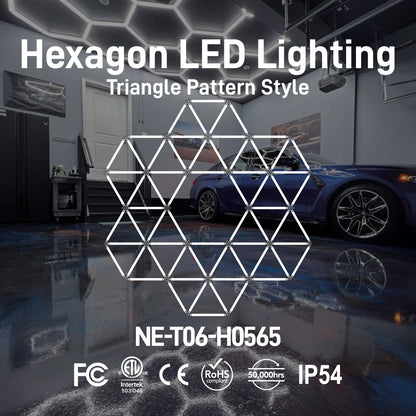 Hexagon LED Lighting Triangle Pattern Style NE-T06-H0565, 660W, 6500K