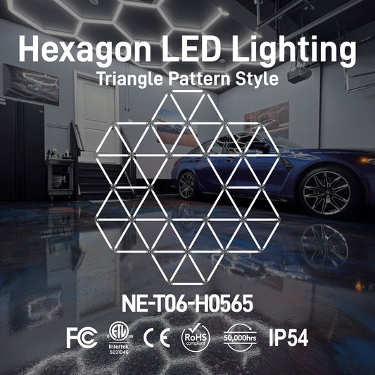 Hexagon LED Lighting Triangle Pattern Style NE-T06-H0565, 660W, 6500K