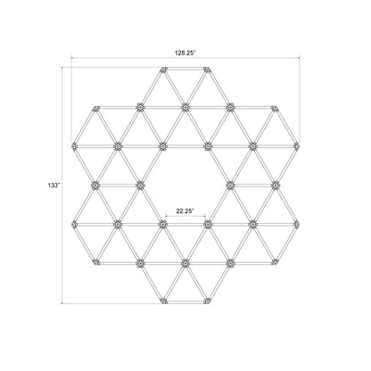 Hexagon LED Lighting Triangle Pattern Style NE-T06-H0565, 660W, 6500K