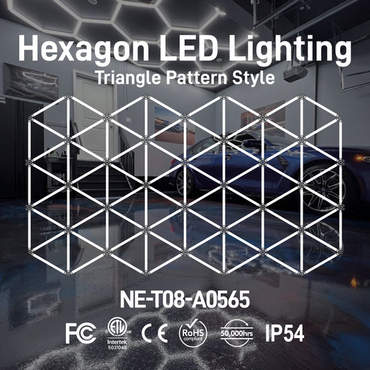 Hexagon LED Lighting Triangle Pattern Style NE-T08-A0565, 945W, 6500K