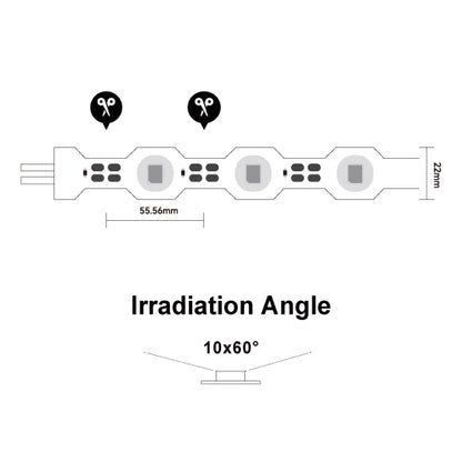NECC18L, Lens LED module strips 18led/m, 12V, 20W, 10m(32.8Ft)