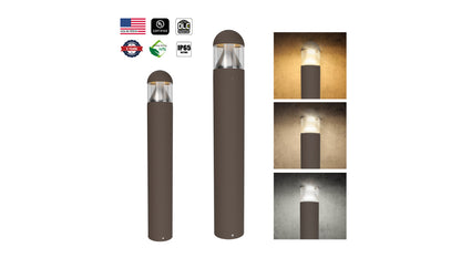 NIES-BD02, Modern Landscape Bollard Light Waterproof Ip65 24W 3CCT Adjustable Outdoor