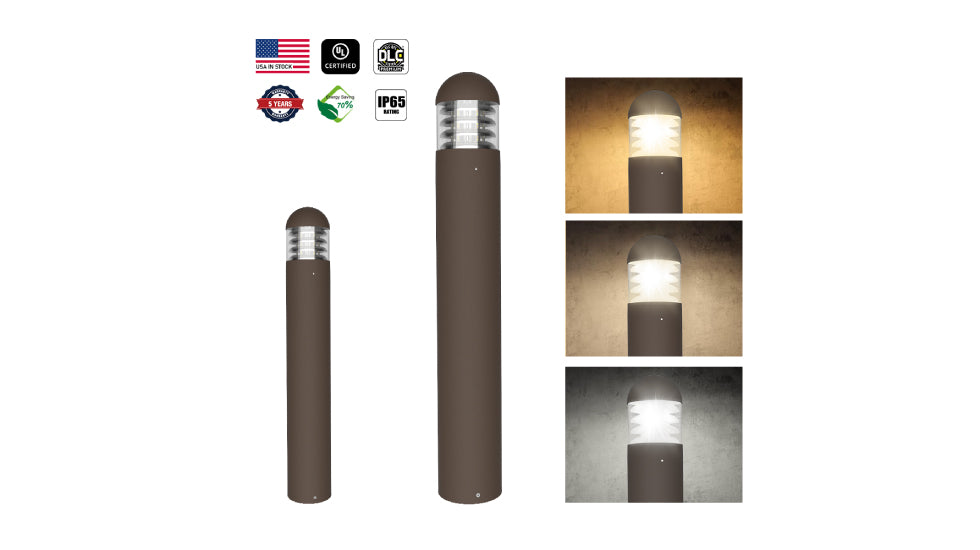 NIES-BD04, Modern Landscape Bollard Light Waterproof Ip65 24W 3CCT Adjustable Outdoor