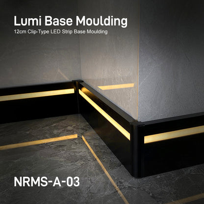 NRMS-A-03 Lumi Base Moulding 120mm Clip-Type, Aluminum material