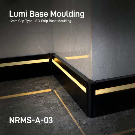NRMS-A-03 Lumi Base Moulding 120mm Clip-Type, Aluminum material
