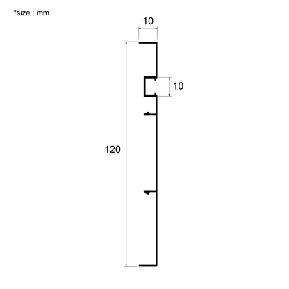 NRMS-A-03 Lumi Base Moulding 120mm Clip-Type, Aluminum material