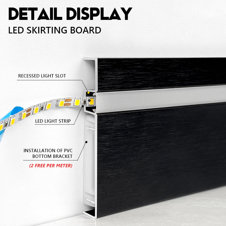 NRMS-A-03 Lumi Base Moulding 120mm Clip-Type, Aluminum material