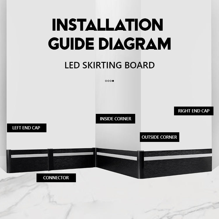 NRMS-A-03 Lumi Base Moulding 120mm Clip-Type, Aluminum material