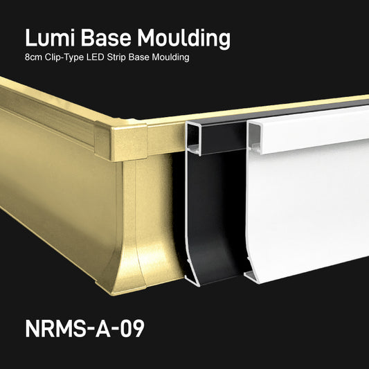NRMS-A-09 Lumi Base Moulding 80mm Clip-Type, Aluminum material