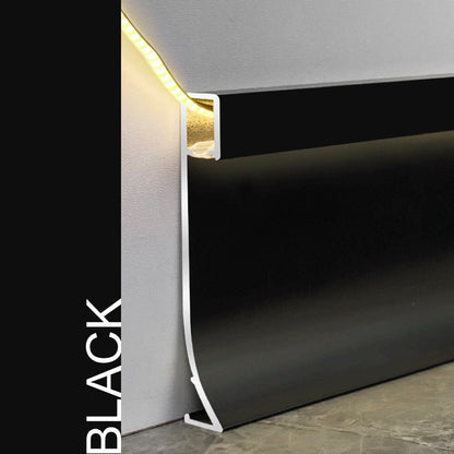 NRMS-A-09 Lumi Base Moulding 80mm Clip-Type, Aluminum material