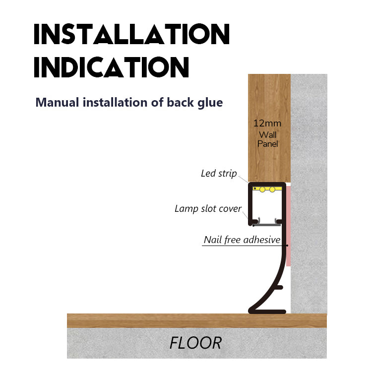 NRMS-A-09 Lumi Base Moulding 80mm Clip-Type, Aluminum material