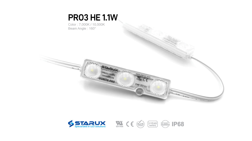 Starux, Channel LED Module, PRO3 HE 1.1W, 1,000 pcs in 1 Box